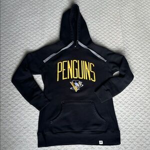 Official NHL Pennsylvania Penguins Hockey Fanatics Black and Gray Hoodie XS